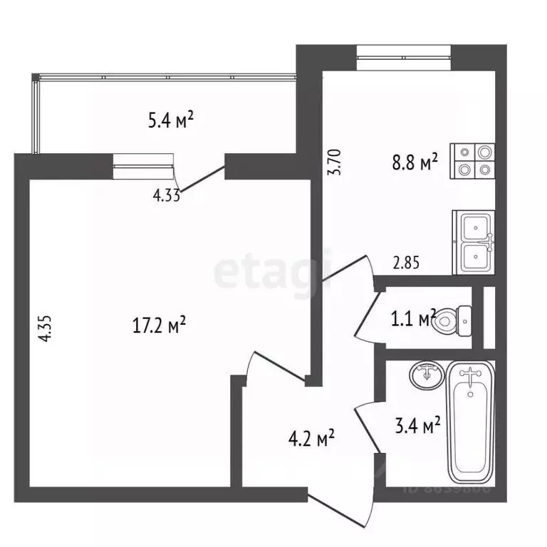 1-к кв. Крым, Сакский район, Новофедоровка пгт ул. Севастопольская ... - Фото 2