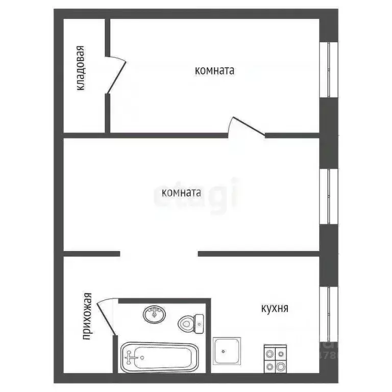 2-к кв. Ленинградская область, Волхов Новая ул., 2 (44.2 м) - Фото 0