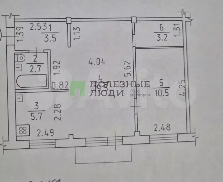 2-к. квартира, 45 м, 2/5 эт. - Фото 0
