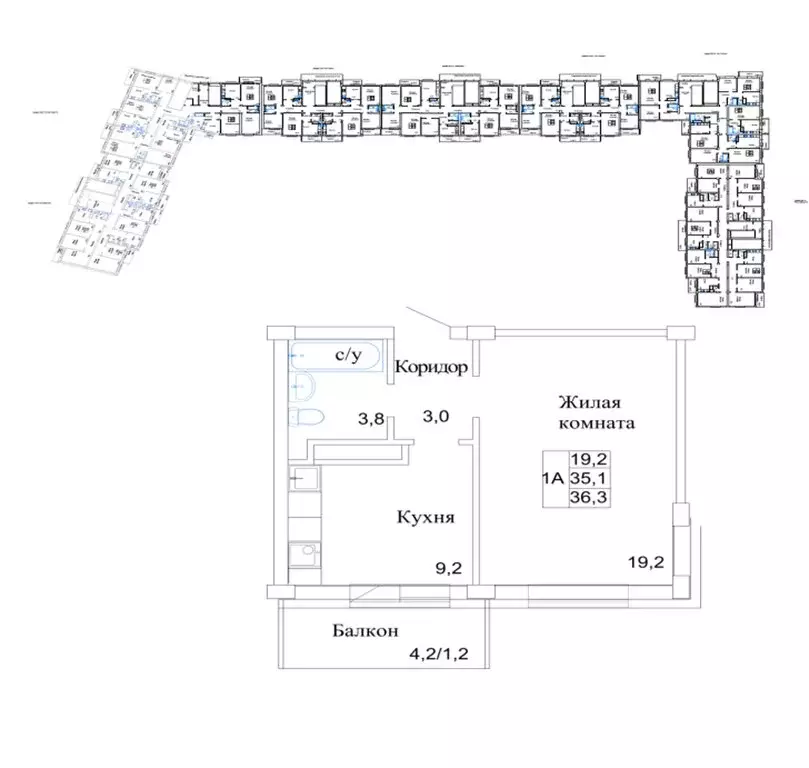 1-комнатная квартира: посёлок Красный Бор, Мирная улица, 4 (36.5 м) - Фото 0