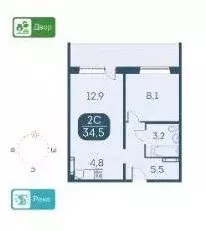Студия Новосибирская область, Новосибирск Междуреченская ул., 5/3 ... - Фото 2