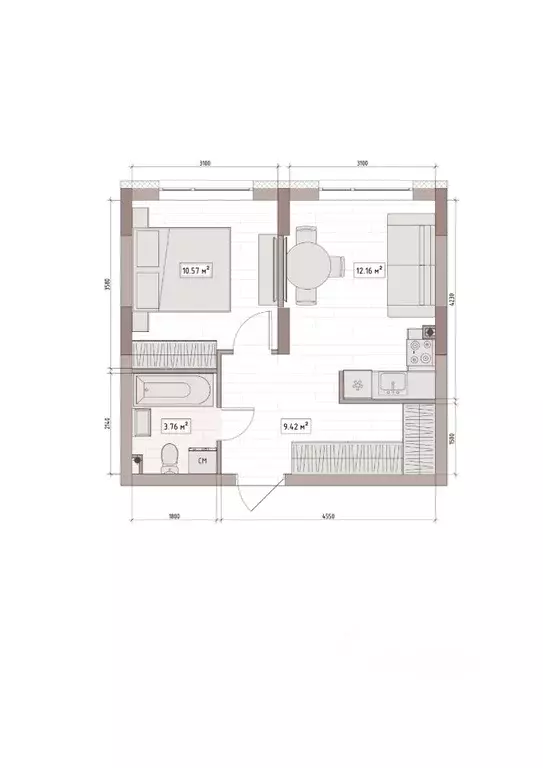 2-к кв. Кемеровская область, Кемерово Уютный Квартал жилой комплекс ... - Фото 1