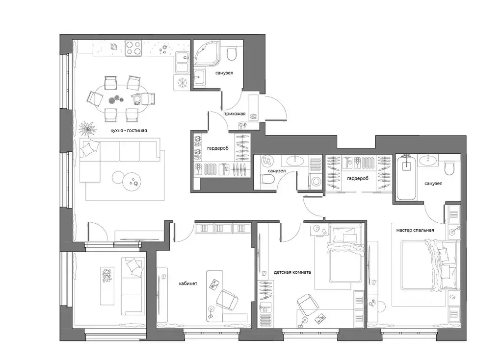 3-к кв. Пензенская область, Пенза Велларт Сити жилой комплекс (110.6 ... - Фото 1