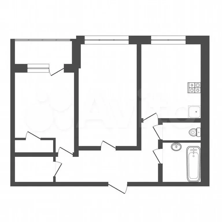 2-к. квартира, 50,5 м, 5/5 эт. - Фото 0