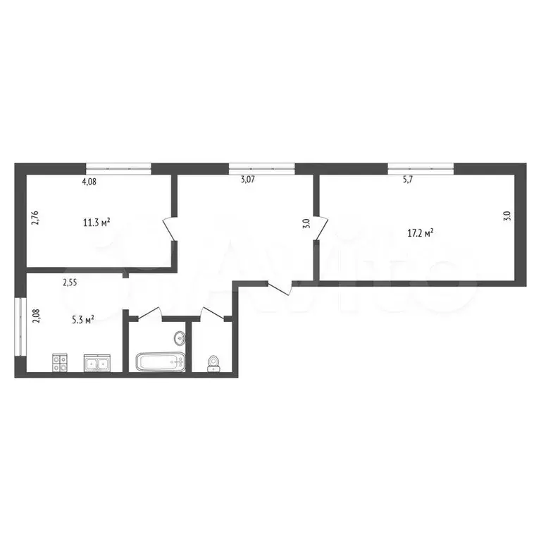 2-к. квартира, 48 м, 3/5 эт. - Фото 0