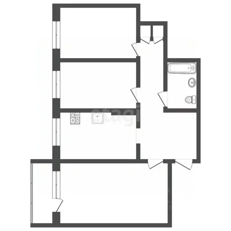 3-к кв. Саха (Якутия), Якутск 202-й мкр, 12 (61.6 м) - Фото 2