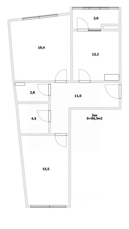 2-к кв. Калининградская область, Калининград проезд Крымский, 2 (66.5 ... - Фото 2