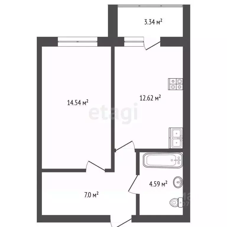 1-к кв. Ярославская область, Ярославль ул. Калинина, 34А (38.4 м) - Фото 1