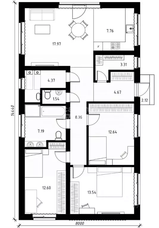 Дом в Тюменская область, Тюменский район, с. Успенка ул. Рябиновая, 17 ... - Фото 2