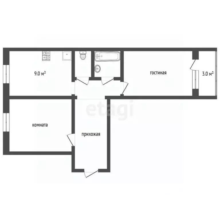 2-к кв. Ямало-Ненецкий АО, Муравленко Пионерская ул., 28 (51.6 м) - Фото 2