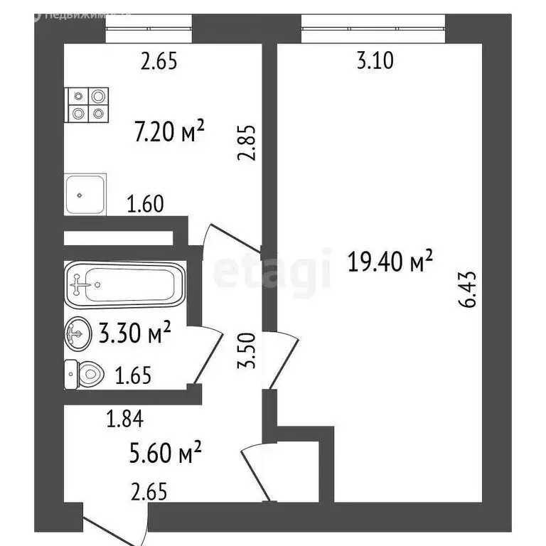 1-комнатная квартира: Ишим, улица Республики, 10В (36.4 м) - Фото 0