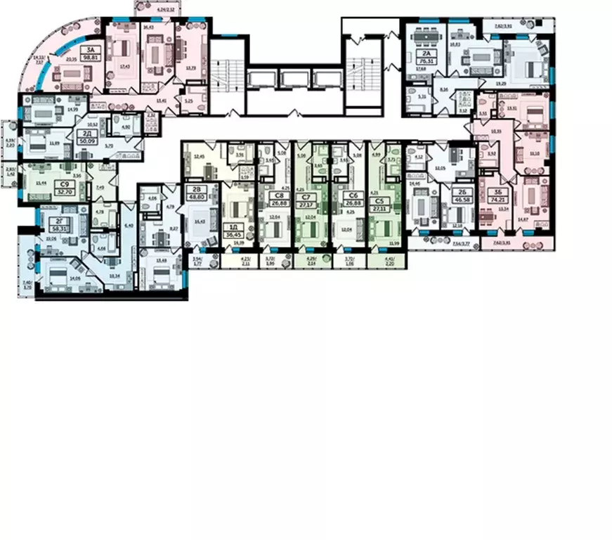 2-к кв. Ростовская область, Ростов-на-Дону Ворошиловский просп., 82/4 ... - Фото 2