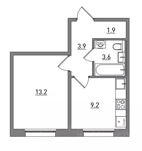 1-к кв. Кировская область, Киров ул. Чистопрудненская, 13А (31.8 м) - Фото 1
