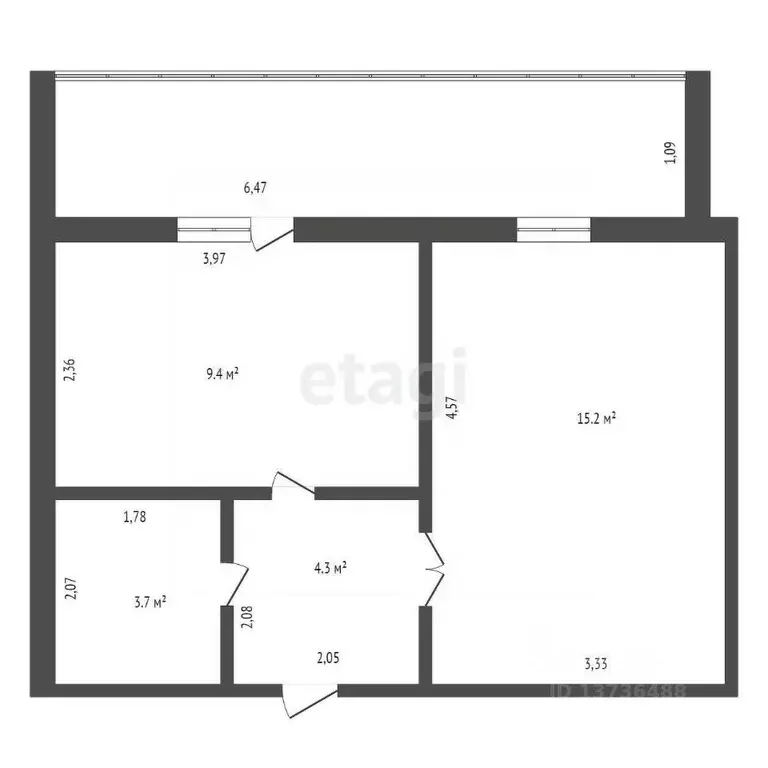 1-к кв. Амурская область, Благовещенск Игнатьевское ш., 14/11 (32.6 м) - Фото 2