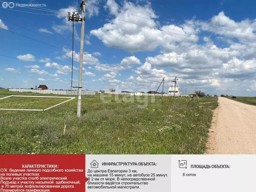 Участок в Сакский район, Молочненское сельское поселение, село Витино ... - Фото 2