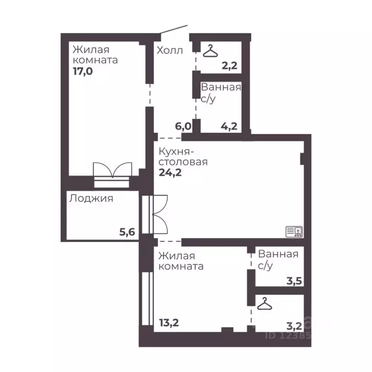 2-к кв. Челябинская область, Челябинск просп. Ленина, 1 (74.2 м) - Фото 1