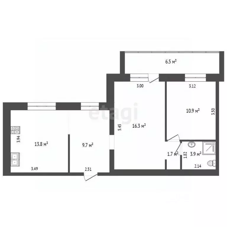 3-к кв. Хабаровский край, Комсомольск-на-Амуре ул. Лазо, 21 (56.3 м) - Фото 2