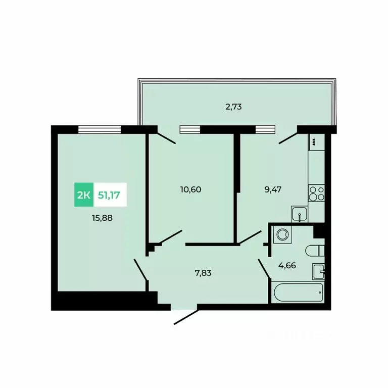 2-к кв. Ростовская область, Аксайский район, Щепкинское с/пос, пос. ... - Фото 1