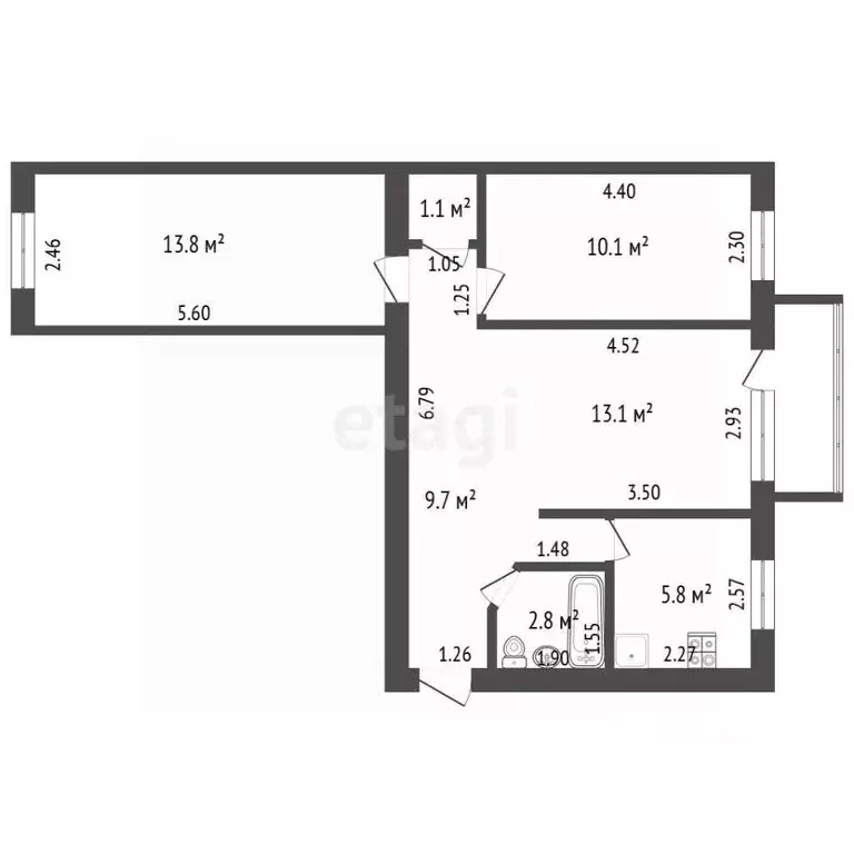 3-к кв. Алтайский край, Барнаул ул. Союза Республик, 46/8 (56.4 м) - Фото 1