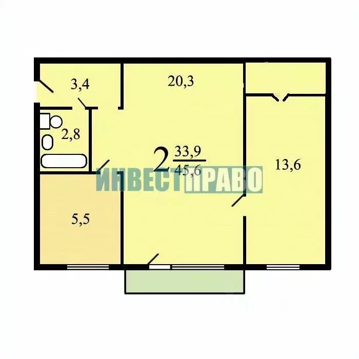 2-к кв. Москва ул. Винокурова, 12К1 (45.6 м) - Фото 2