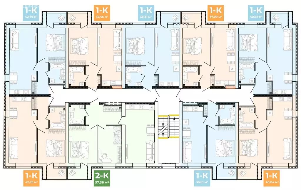 1-комнатная квартира: Ревда, улица Энгельса, 47/2 (35.99 м) - Фото 1