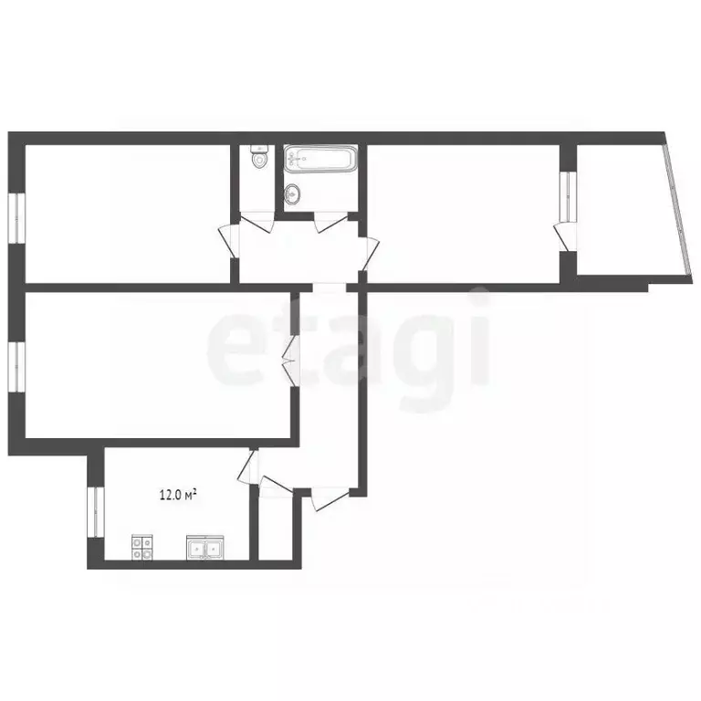 3-к кв. Тюменская область, Тюмень ул. Пермякова, 53 (65.6 м) - Фото 2