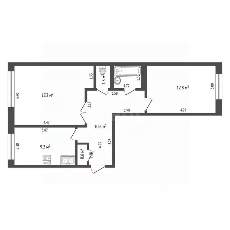 2-к кв. Башкортостан, Салават Ленинградская ул., 59 (55.0 м) - Фото 2