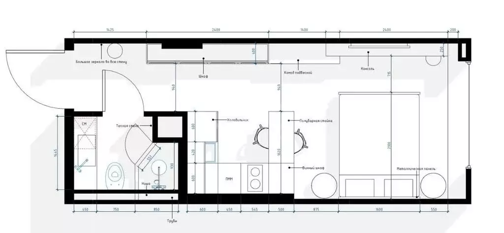 Квартира-студия: Санкт-Петербург, Ремесленная улица, 15 (22.4 м) - Фото 1