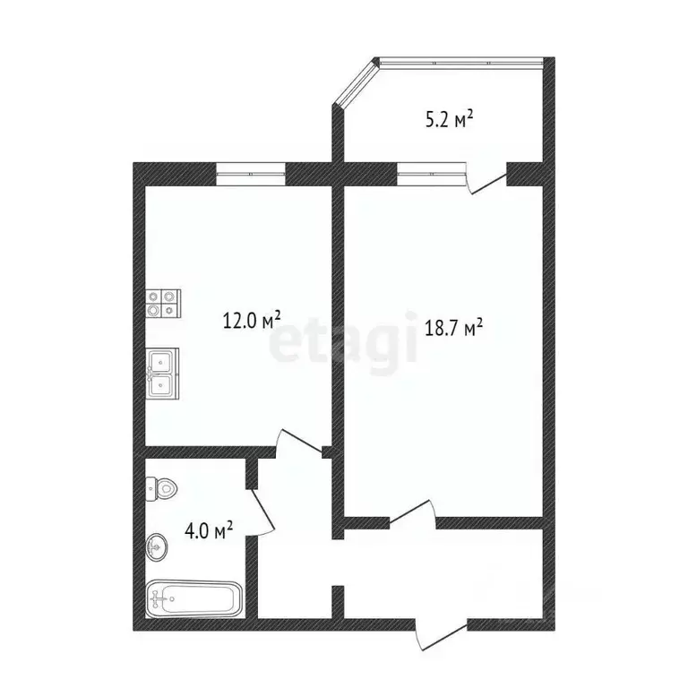 1-к кв. Ханты-Мансийский АО, Сургут тракт Тюменский, 6/1 (43.2 м) - Фото 1