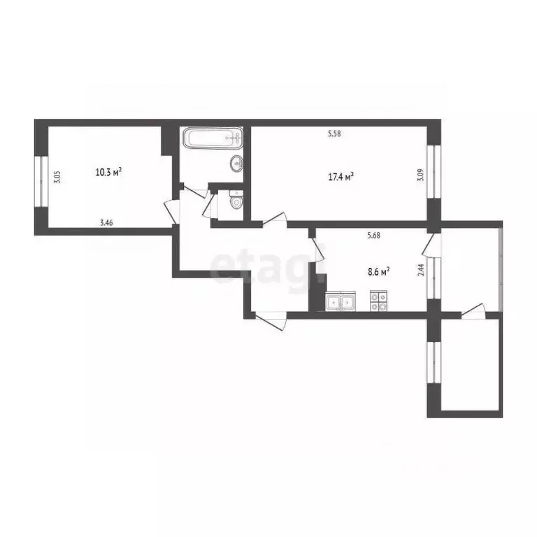 2-к кв. Камчатский край, Петропавловск-Камчатский ул. Академика ... - Фото 2