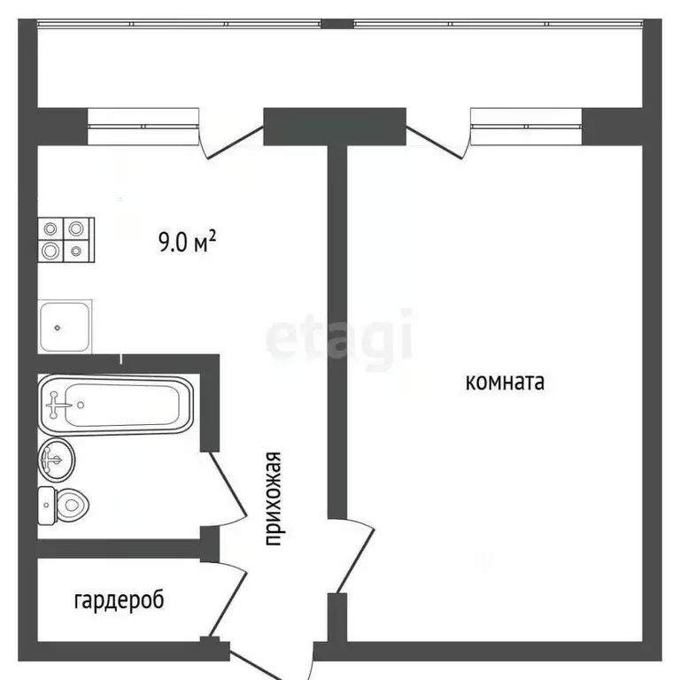 1-к кв. Московская область, Воскресенск ул. Ломоносова, 107 (32.9 м) - Фото 0