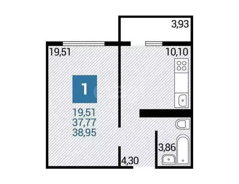 1-комнатная квартира: Анапа, улица Ленина, 229 (37.8 м) - Фото 1