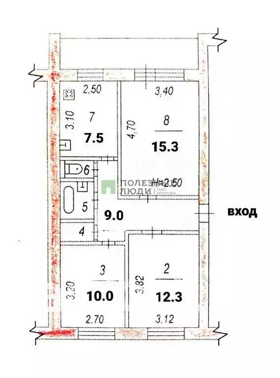 3-к кв. Хабаровский край, Хабаровск Аэродромная ул., 13 (62.1 м) - Фото 2