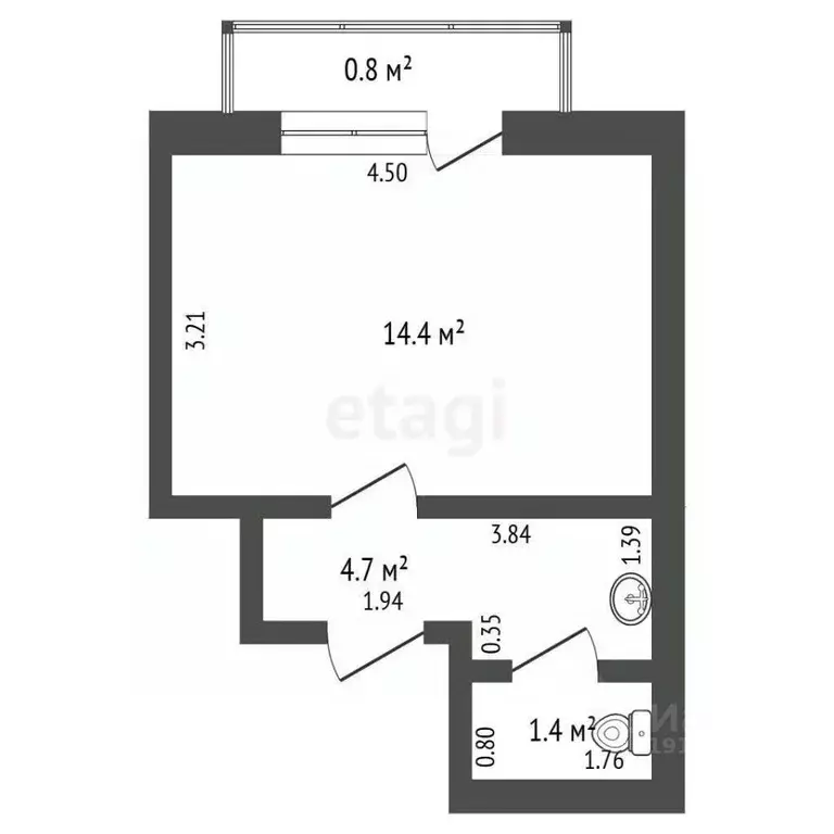 1-к кв. Калининградская область, Калининград ул. Маршала Борзова, 54 ... - Фото 2