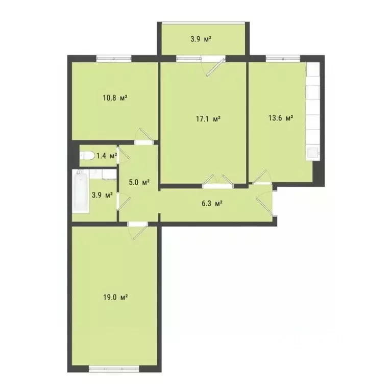 3-к кв. Омская область, Омск проезд 4-й Амурский, 15 (76.8 м) - Фото 1