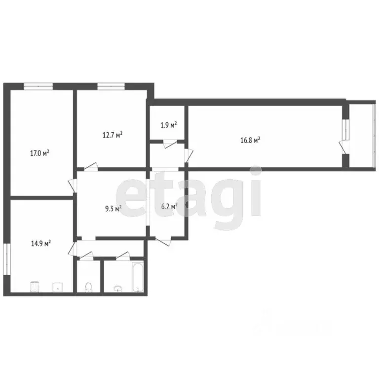 3-к кв. Санкт-Петербург Товарищеский просп., 10К1 (88.6 м) - Фото 2