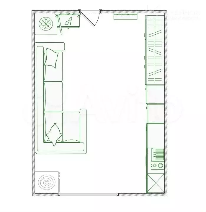 Квартира-студия, 13 м, 3/4 эт. - Фото 0