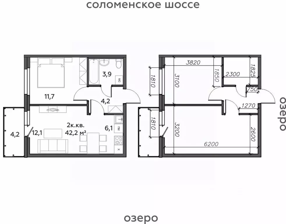 2-к кв. Карелия, Петрозаводск Район Северная промзона, Вороний Наволок ... - Фото 0
