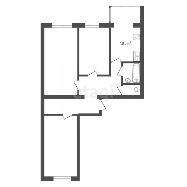 3-к кв. Карелия, Петрозаводск проезд Луганский, 5 (76.3 м) - Фото 1