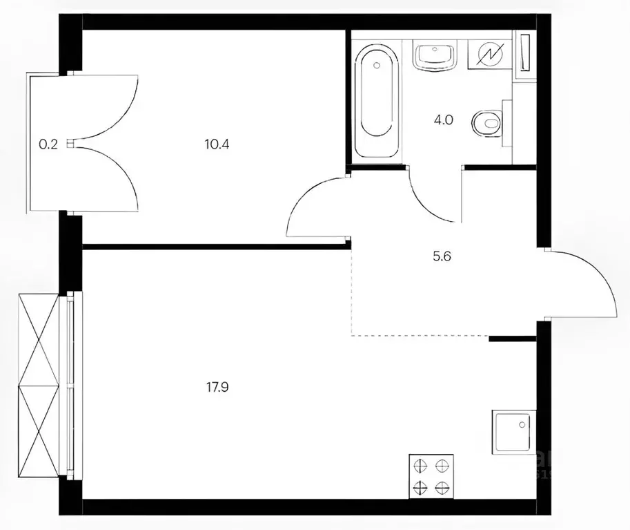 1-к кв. Москва Большая Филевская ул., 3к3 (38.0 м) - Фото 2