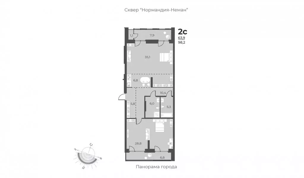 2-комнатная квартира: Новосибирск, улица Аэропорт, 49 (98.2 м) - Фото 0
