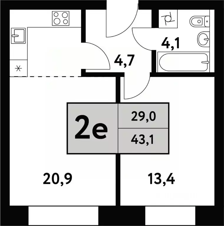 2-к кв. Москва Фестивальная ул., 15к6 (43.1 м) - Фото 0