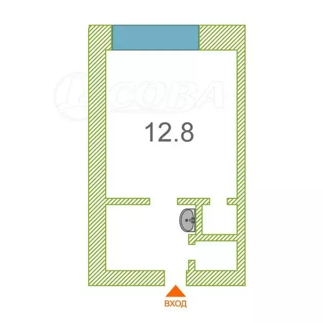 1-комнатная квартира: Курган, улица Карла Маркса, 141 (18.8 м) - Фото 0