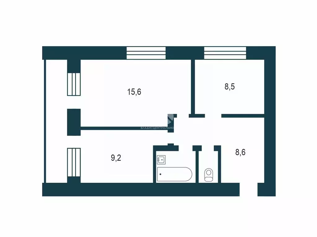 2-к кв. Новосибирская область, Бердск Комсомольская ул., 14А (45.0 м) - Фото 2