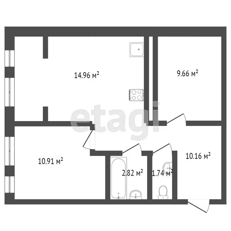 2-комнатная квартира: Тюмень, улица Тимофея Чаркова, 83 (55.5 м) - Фото 1
