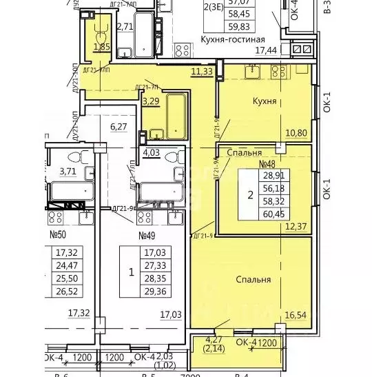 2-к кв. Курская область, Курск Театральная ул., 18 (63.7 м) - Фото 1