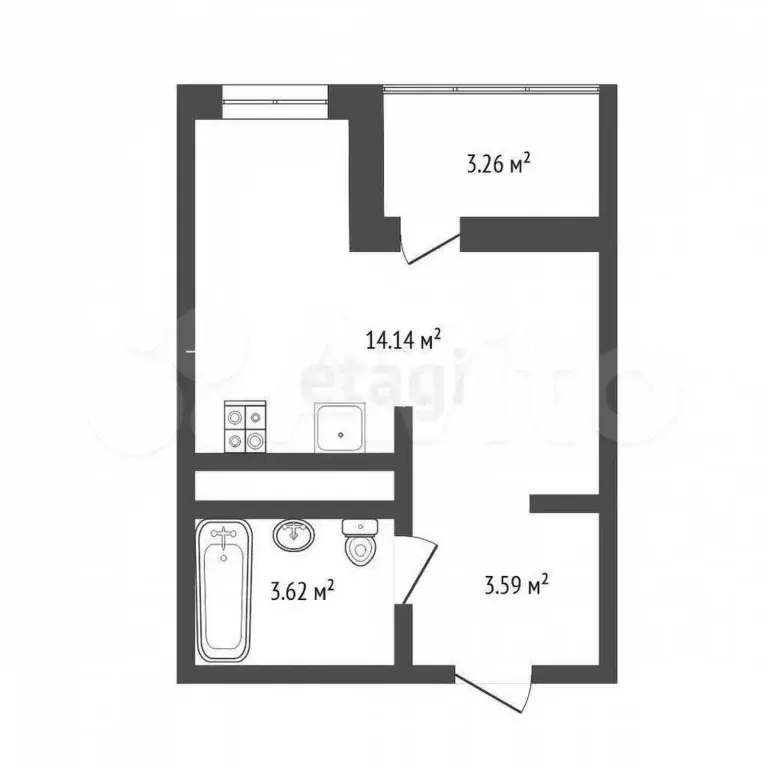 Квартира-студия, 29,7 м, 17/17 эт. - Фото 0