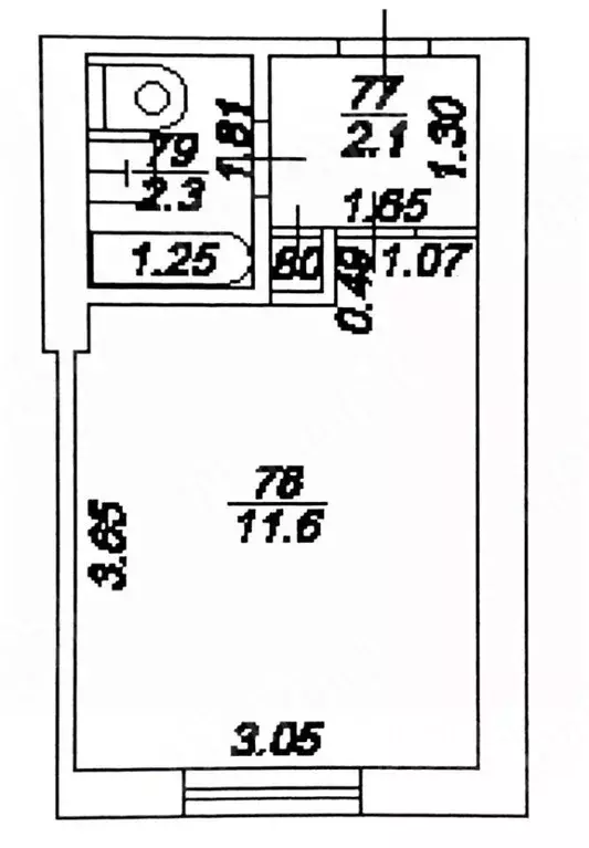 Студия Тверская область, Тверь пос. Химинститута, 46 (16.3 м) - Фото 2