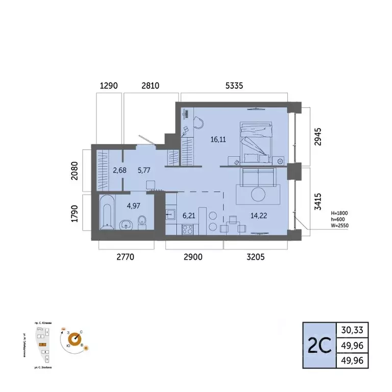 2-к кв. Башкортостан, Уфа Зеленая Роща жилрайон, Урбаника жилой ... - Фото 1
