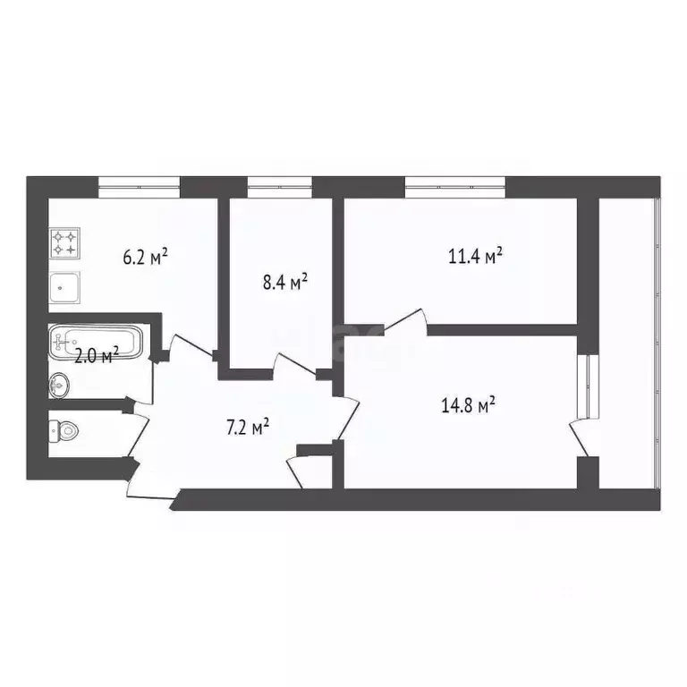 3-к кв. Севастополь просп. Победы, 45 (52.0 м) - Фото 2
